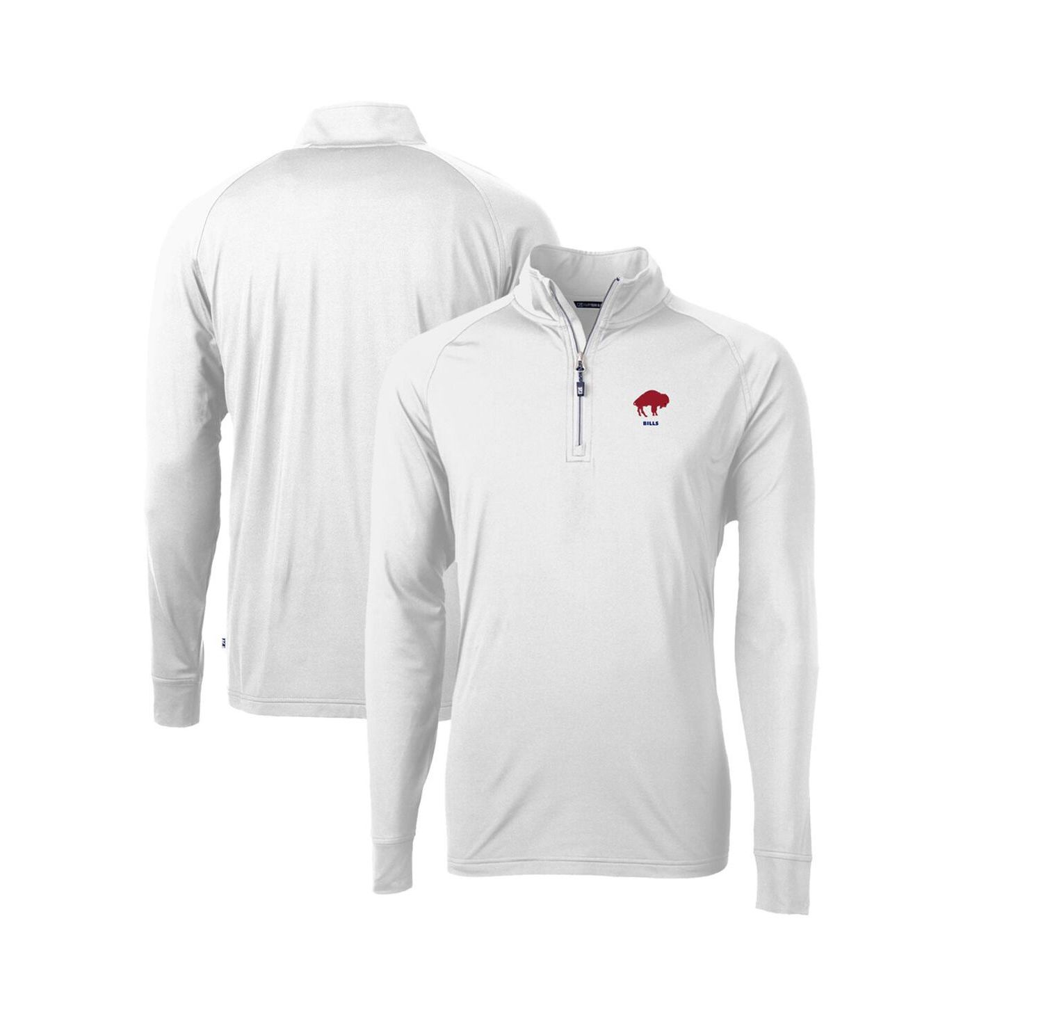 Men's White Buffalo Bills Adapt Eco Knit Stretch Quarter-Zip Throwback Pullover Top