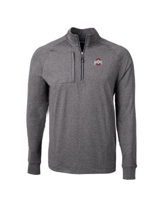 Men's Heather Black Ohio State Buckeyes Big Tall Adapt Knit Quarter-Zip Pullover Top