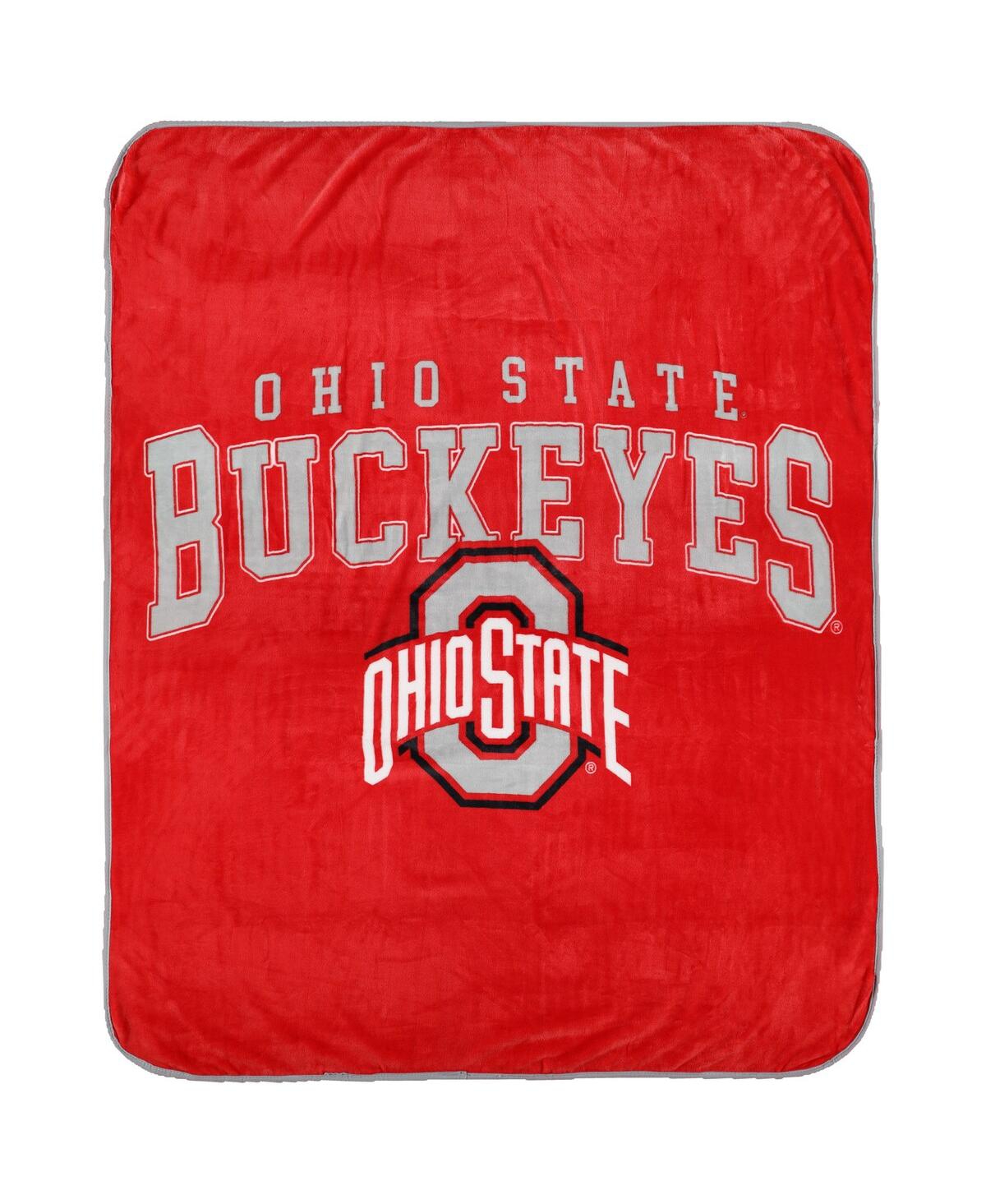 Pegasus Home Fashions Ohio State Buckeyes Vintage Arch Ultra Soft 50" X 60" Blanket In No Color