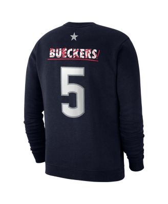 Флисовая толстовка Nike для мужчин и женщин Paige Bueckers Navy UConn Huskies с именем игрока и номером Buckets Club