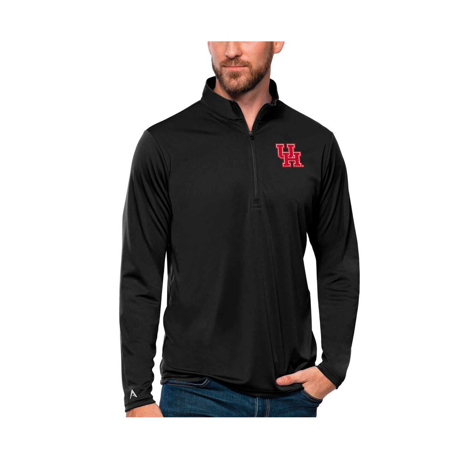 Men's Black Houston Cougars Tribute Quarter-Zip Top