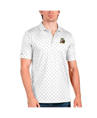 Antigua - Men's White/Steel Oregon Ducks Spark Polo