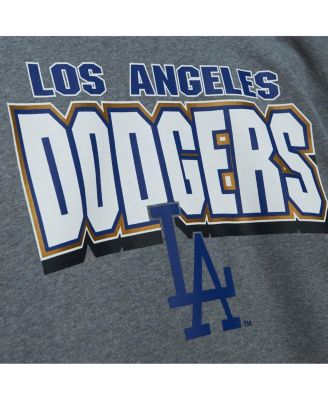 Мужская серая толстовка-пуловер Mitchell & Ness Los Angeles Dodgers Allover 2.0