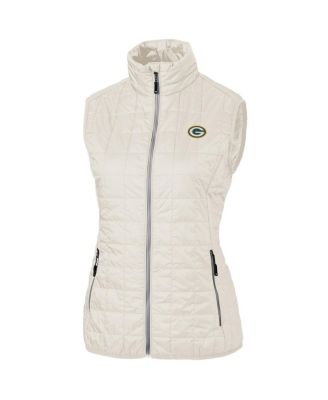 Женский кремовый жилет Green Bay Packers Rainier PrimaLoft на молнии от Cutter & Buck