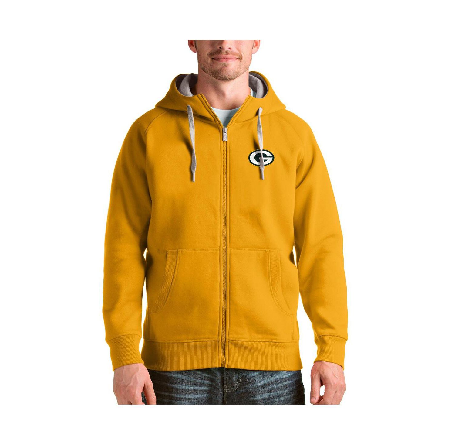 Men's Gold Green Bay Packers Victory Full-Zip Hoodie