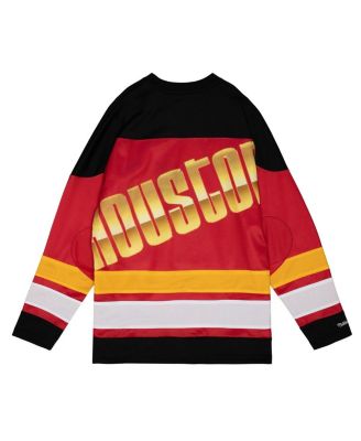 Женская хоккейная майка Mitchell & Ness красного цвета Houston Rockets Hardwood Classics Big Face 4.0