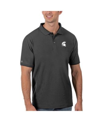 Мужское поло Antigua Anthracite Michigan State Spartans Legacy Pique Polo