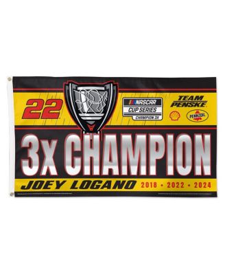 Wincraft - Joey Logano Three-Time NASCAR Cup Series Champion 3' x 5' On Track Celebration One-Sided Deluxe Flag