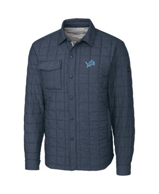 Мужская куртка-рубашка Cutter & Buck цвета древесного угля Detroit Lions Big Tall Rainier