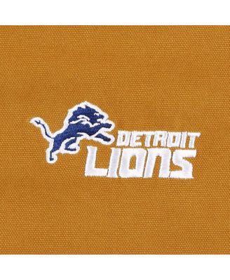 Мужская коричневая куртка Detroit Lions Big Tall Dakota Canvas с капюшоном на молнии от Dunbrooke