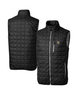 Cutter & Buck - Men's Cutter Buck Black Minnesota Vikings Rainier PrimaLoft Eco Insulated Full-Zip Puffer Vest