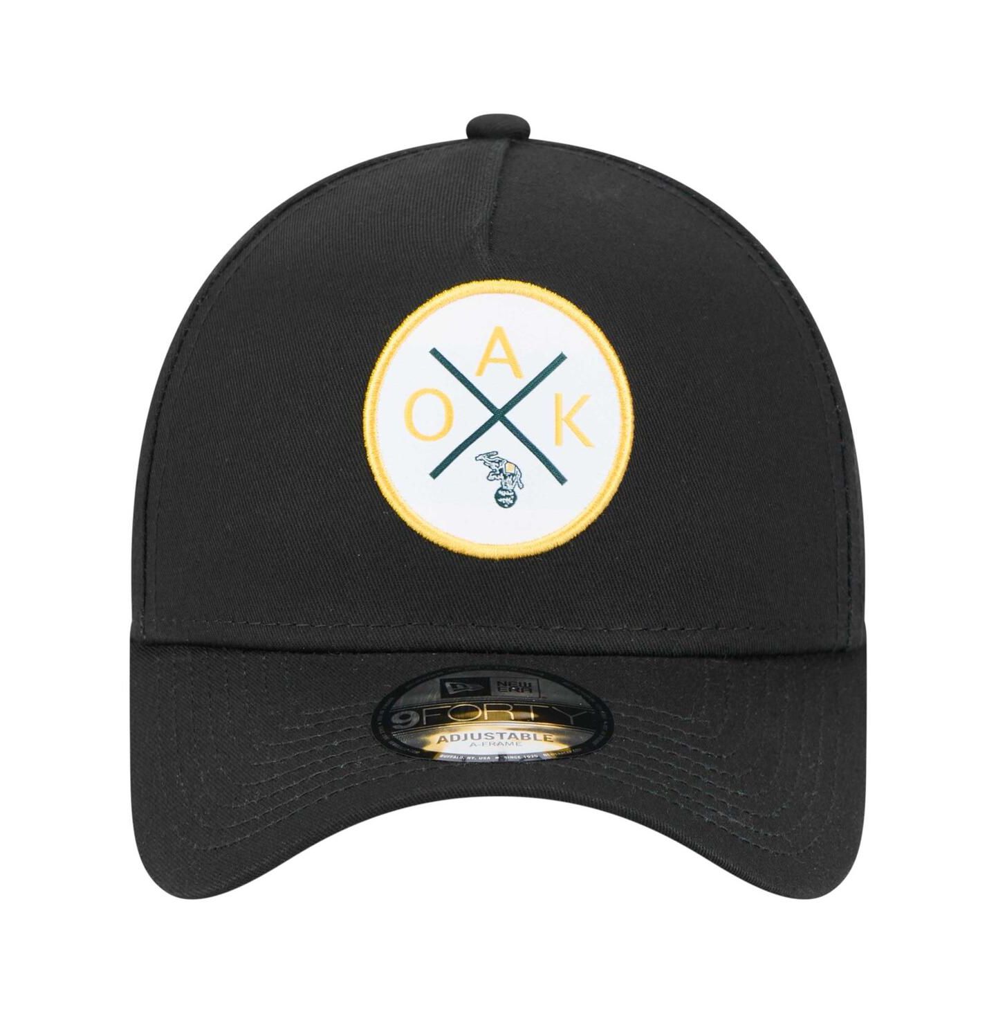 Мужская кепка New Era Black Oakland Athletics 9FORTY A-Frame Adjustable Hat — фото 5