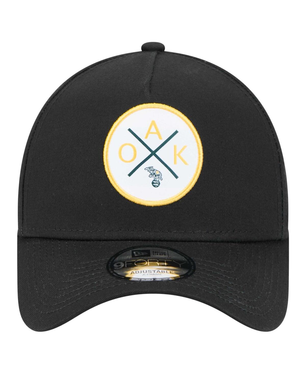 NEW ERA MEN'S BLACK OAKLAND ATHLETICS 9FORTY A-FRAME ADJUSTABLE HAT 