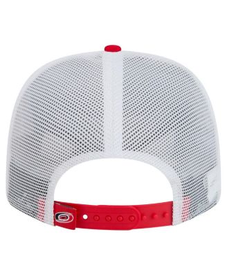 Мужская красно-белая кепка Carolina Hurricanes Core Trucker 9SEVENTY с эластичной застежкой-молнией новой эры