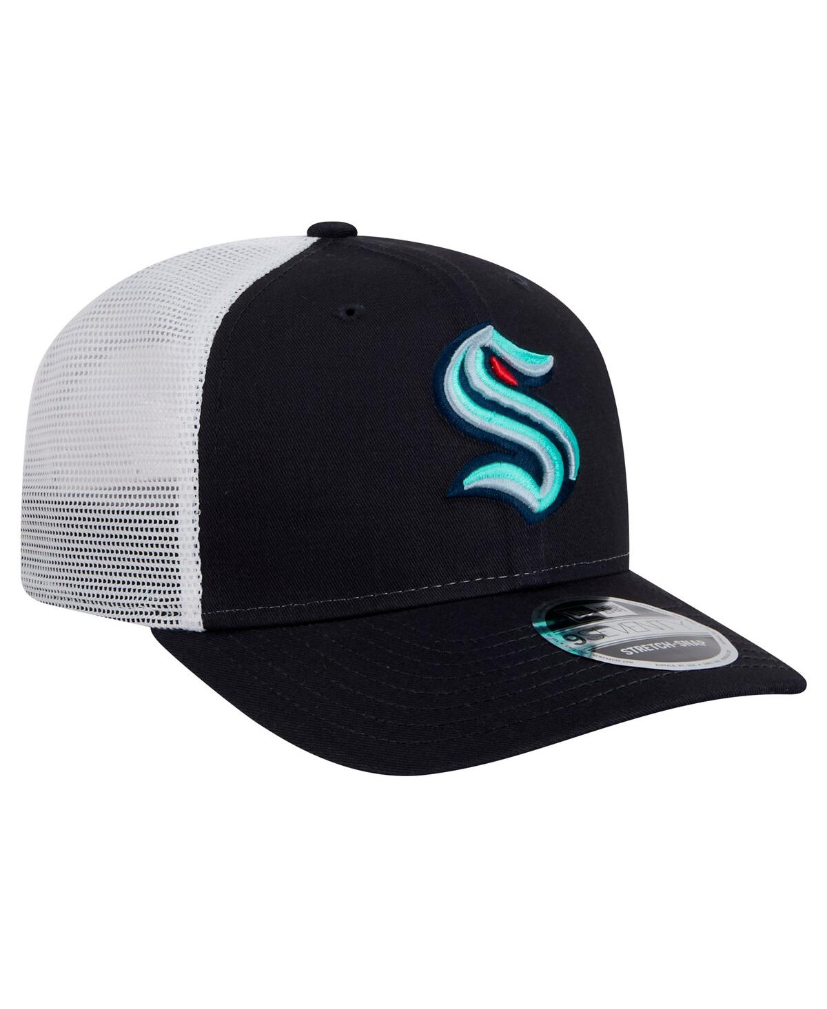 NEW ERA MEN'S NAVY/WHITE SEATTLE KRAKEN CORE TRUCKER 9SEVENTY STRETCH-SNAP HAT 