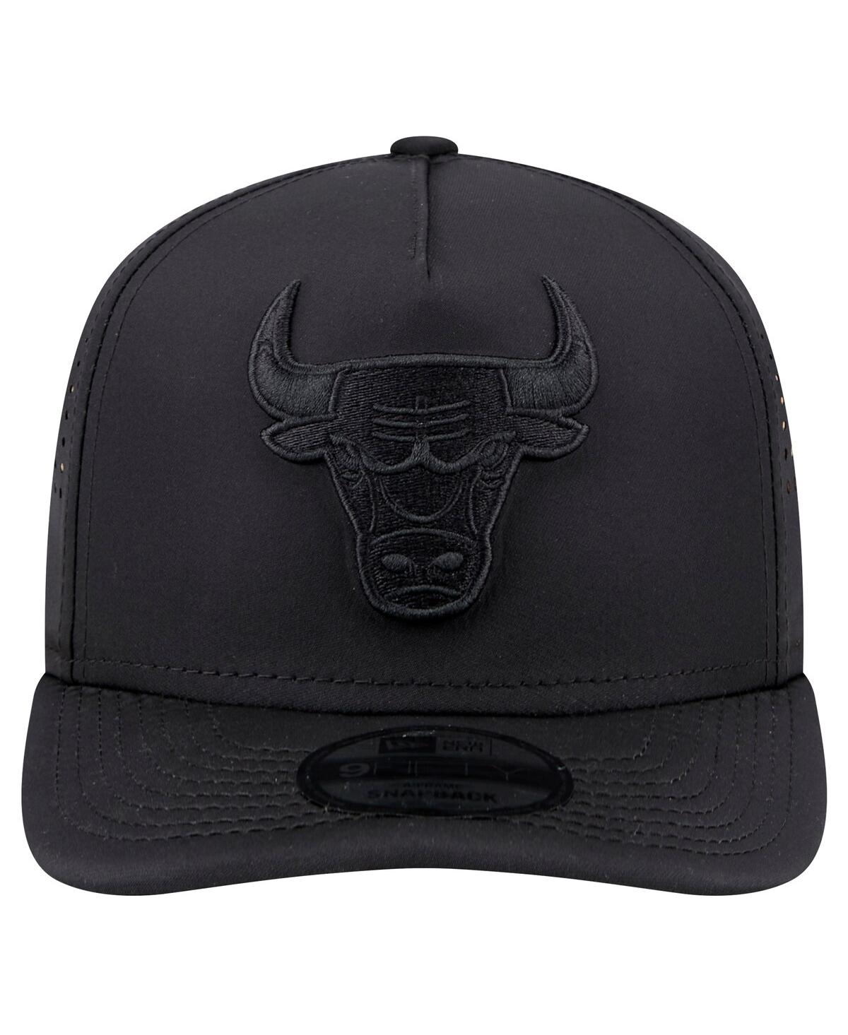 NEW ERA MEN'S BLACK CHICAGO BULLS VENTED 9FIFTY A-FRAME SNAPBACK HAT 