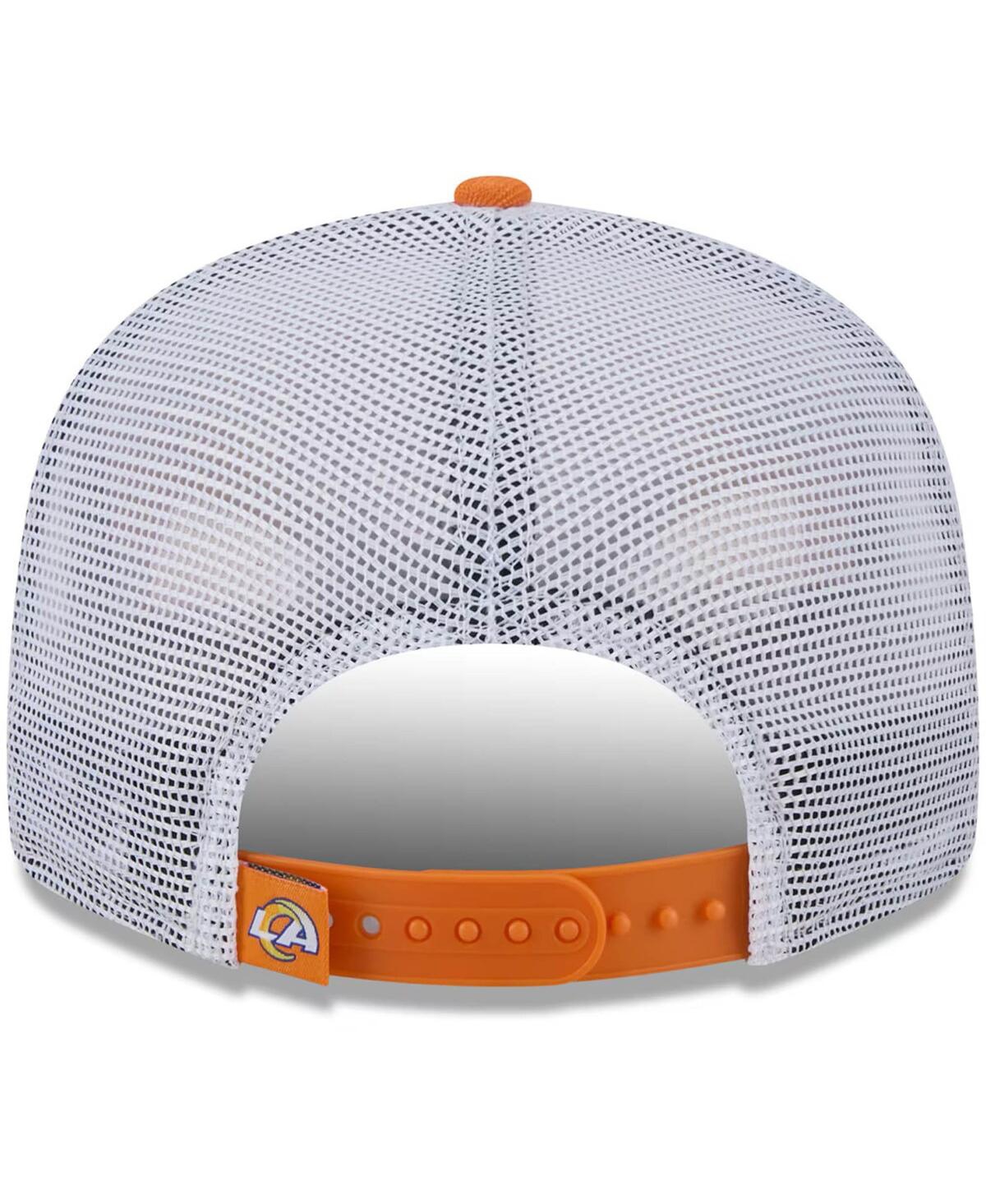 NEW ERA MEN'S ORANGE LOS ANGELES RAMS CITRUS 9FIFTY TRUCKER SNAPBACK HAT 