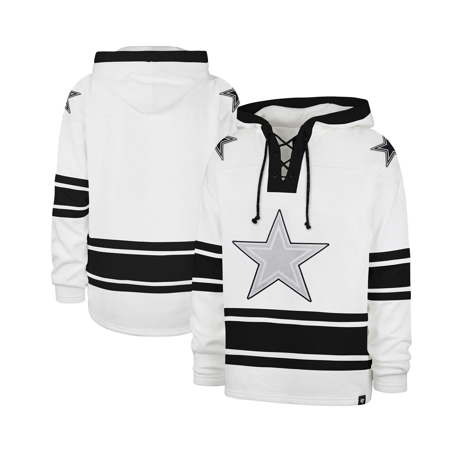 Men's White Dallas Cowboys After Image Superior Lacer Pullover Hoodie