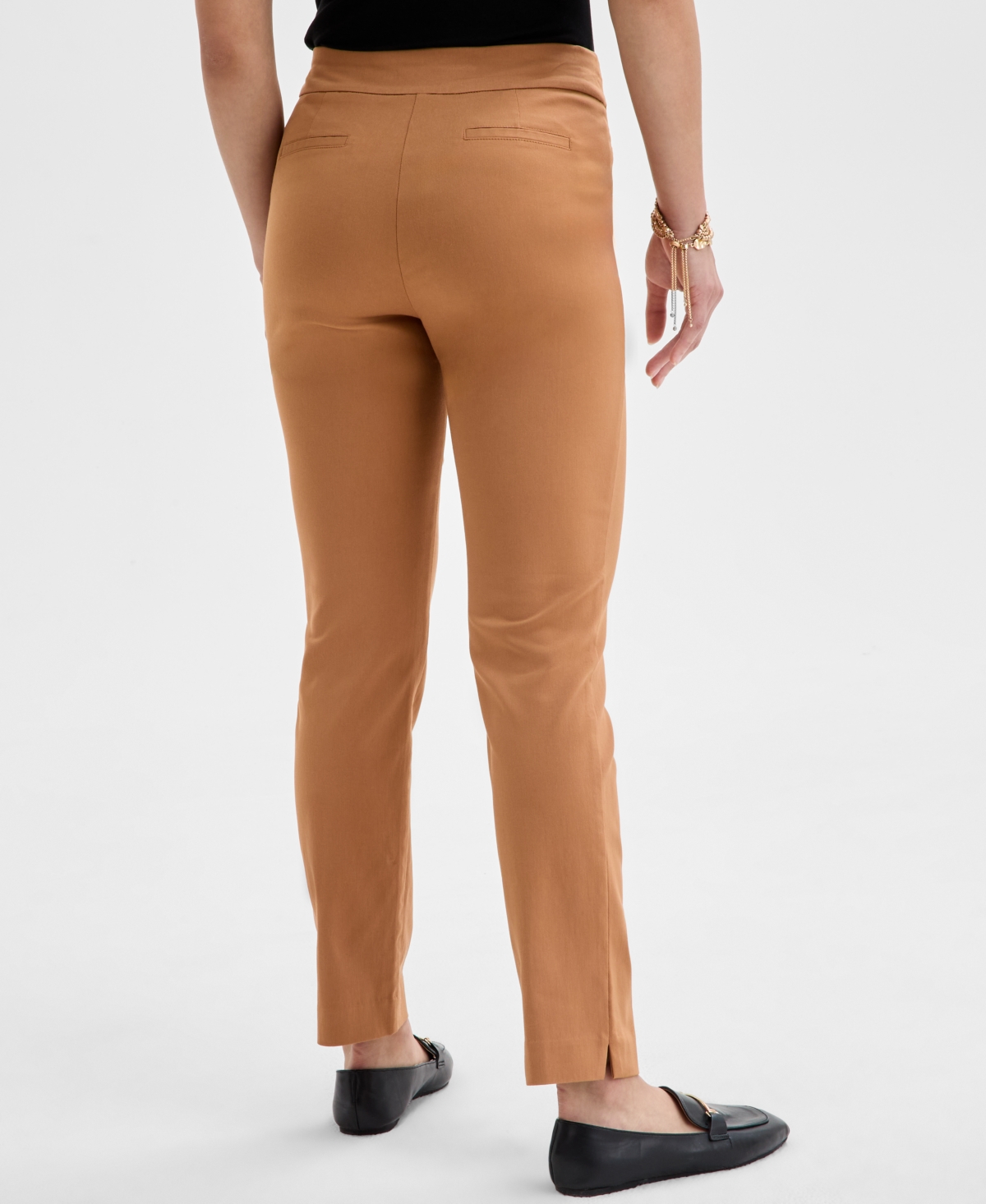 JM COLLECTION PETITE TUMMY-CONTROL CAMBRIDGE STRETCH SLIM-LEG PANTS, CREATED FOR MACY'S 