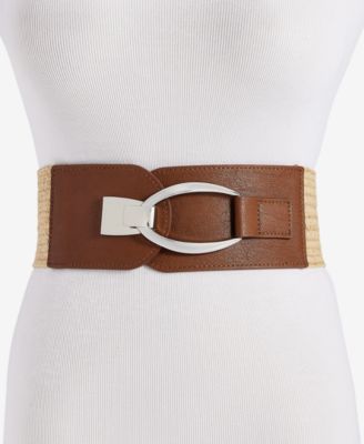 I.N.C. International Concepts - Stretch Straw Oval & Hook Belt