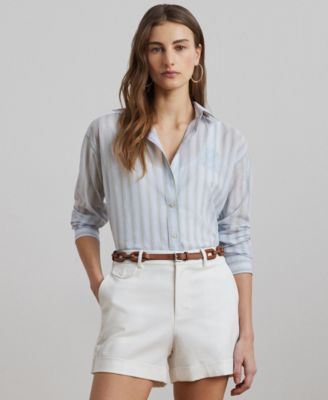 Lauren Ralph Lauren - Women's Oversize Striped Cotton Broadcloth Shirt