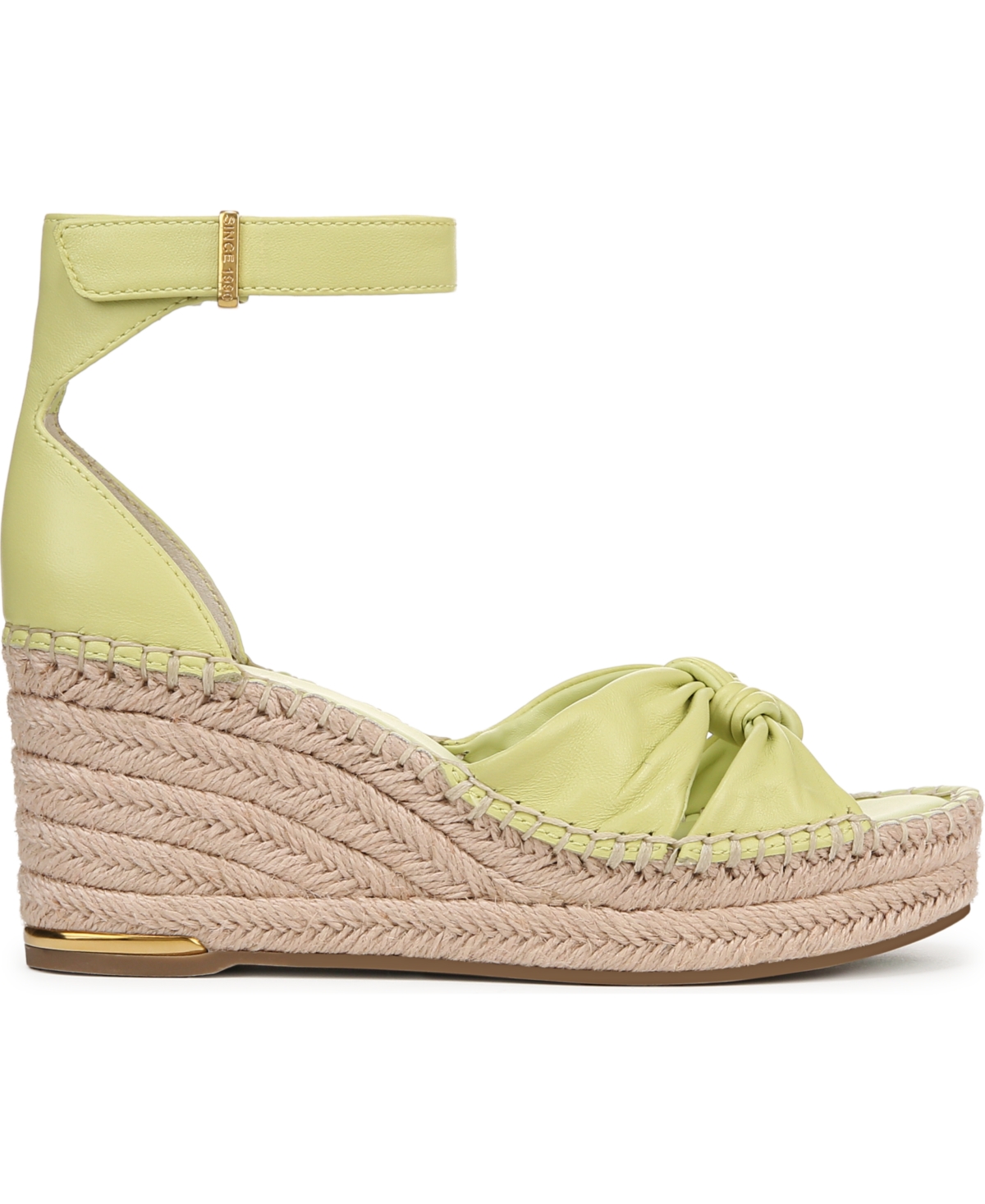 Franco Sarto Women's Clementine Open Toe Espadrille Wedge Sandals In Algae Green Leather