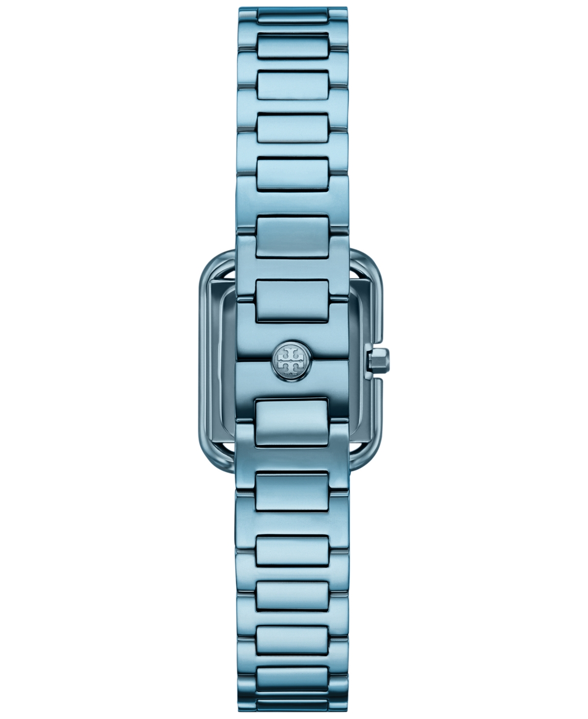 Tory Burch The Kira Square Mini Three Hand Blue Stainless Steel Watch, 18mm X 18mm In Multicolor