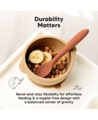 3-Pack Prep Baby Spoons, Silicone Baby Utensils for Self Feeding 6-24 Months, All Stages Baby Feeding Set, BLW Toddler Spoons