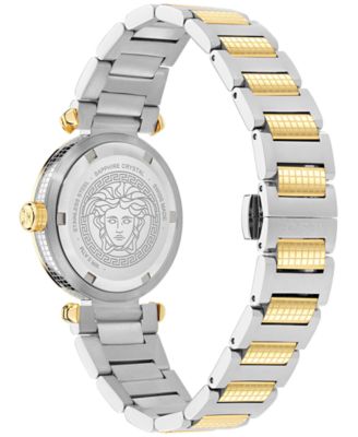 Women's Swiss Greek Two-Tone Stainless Steel Bracelet Watch 35mm
