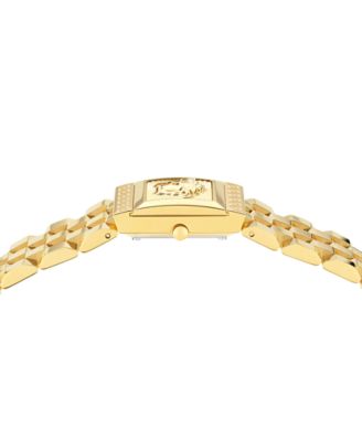 Women's Swiss Reveal Square Gold Ion Plated Bracelet Watch 18x25mm