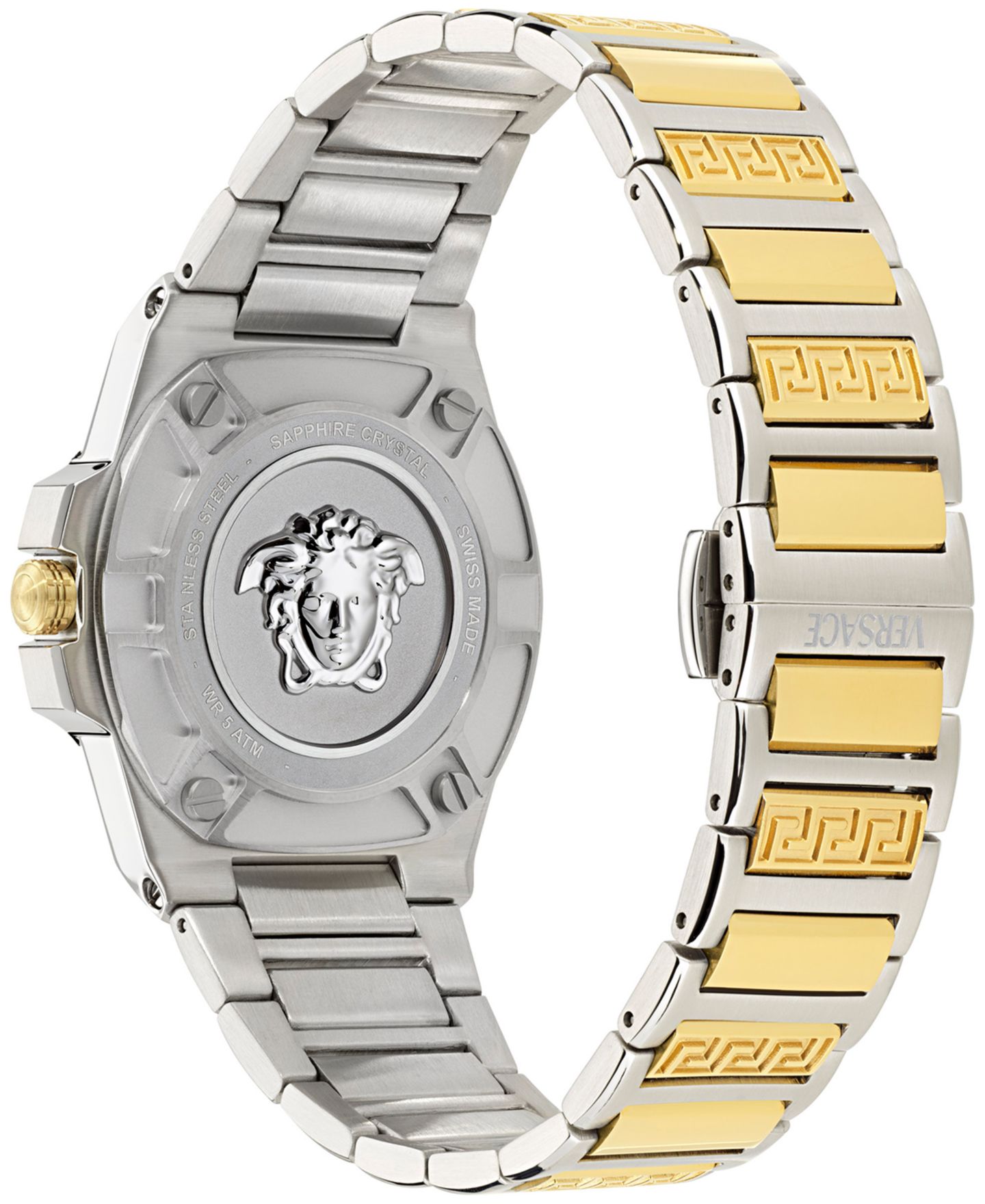 Женские часы Versace Swiss Greca Reaction Two-Tone Stainless Steel Bracelet Watch 38mm — фото 3