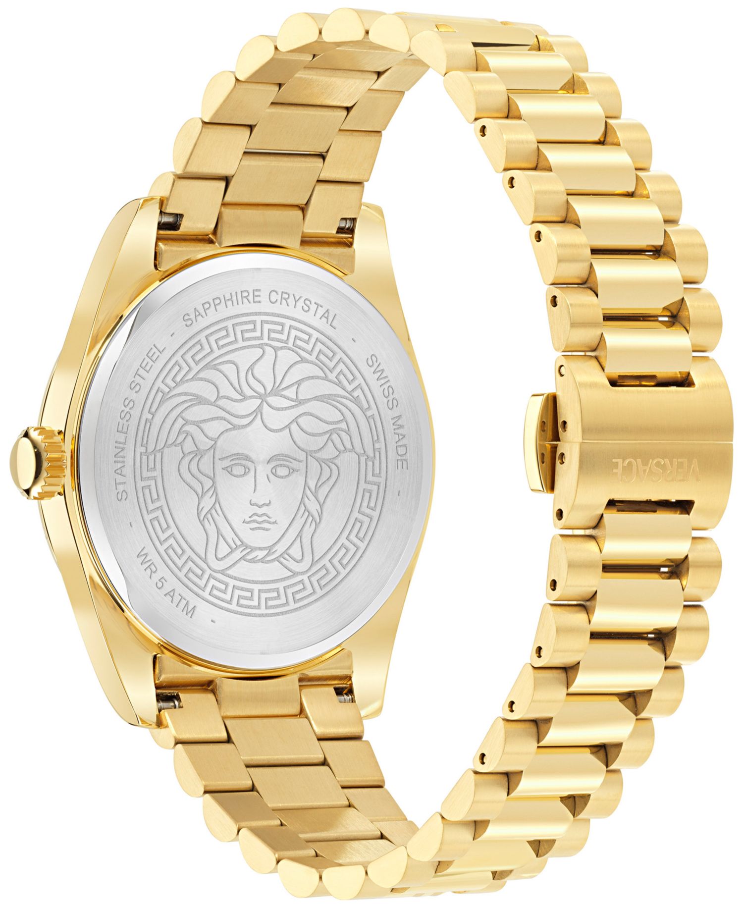 Men's Swiss Millenyium Gold Ion Plated Bracelet Watch 40mm