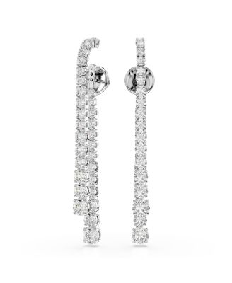 Matrix Rhodium Plated Drop Earrings