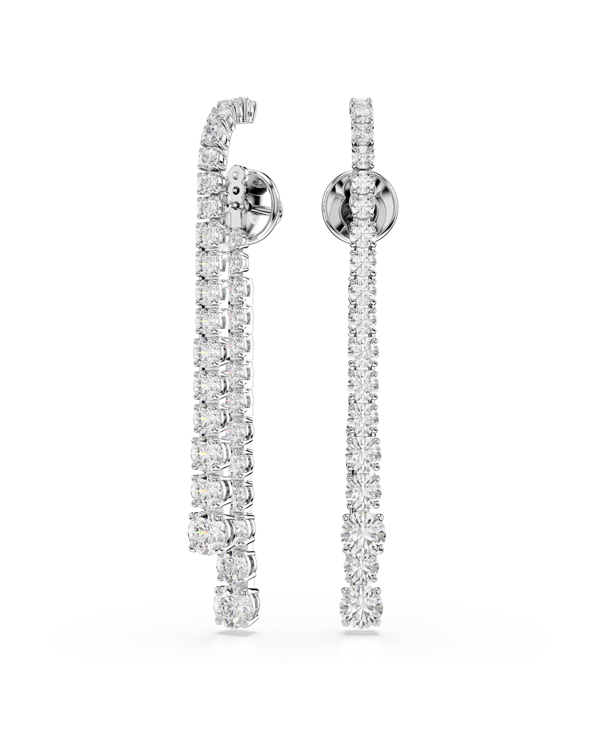 Swarovski Matrix Crystal Graduated Linear Drop Earrings In White