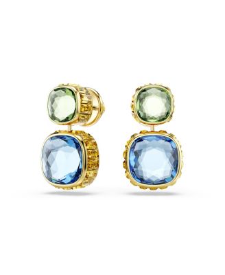 Серьги-капли Swarovski Chroma с позолоченным покрытием в форме подушечки