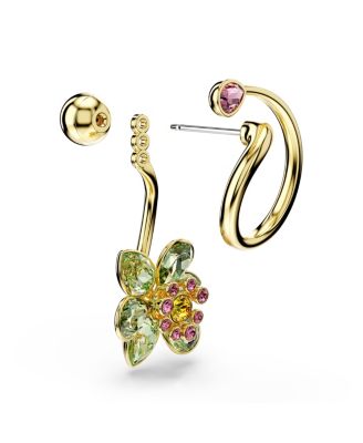 Idyllia Gold-Tone Plated Asymmetrical Design Drop Earrings