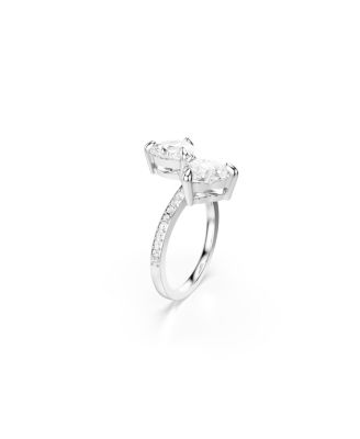 Mesmera Rhodium Plated Attract Open Ring