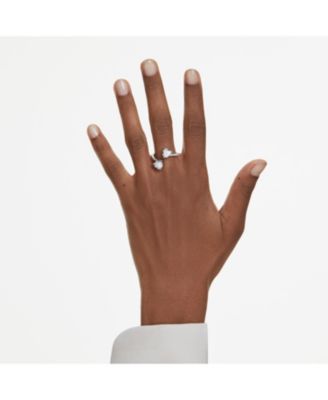 Mesmera Rhodium Plated Attract Open Ring