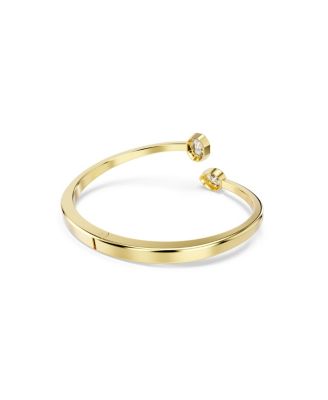 Imber Mixed Cuts White Gold-Tone Plated Bangle Bracelet