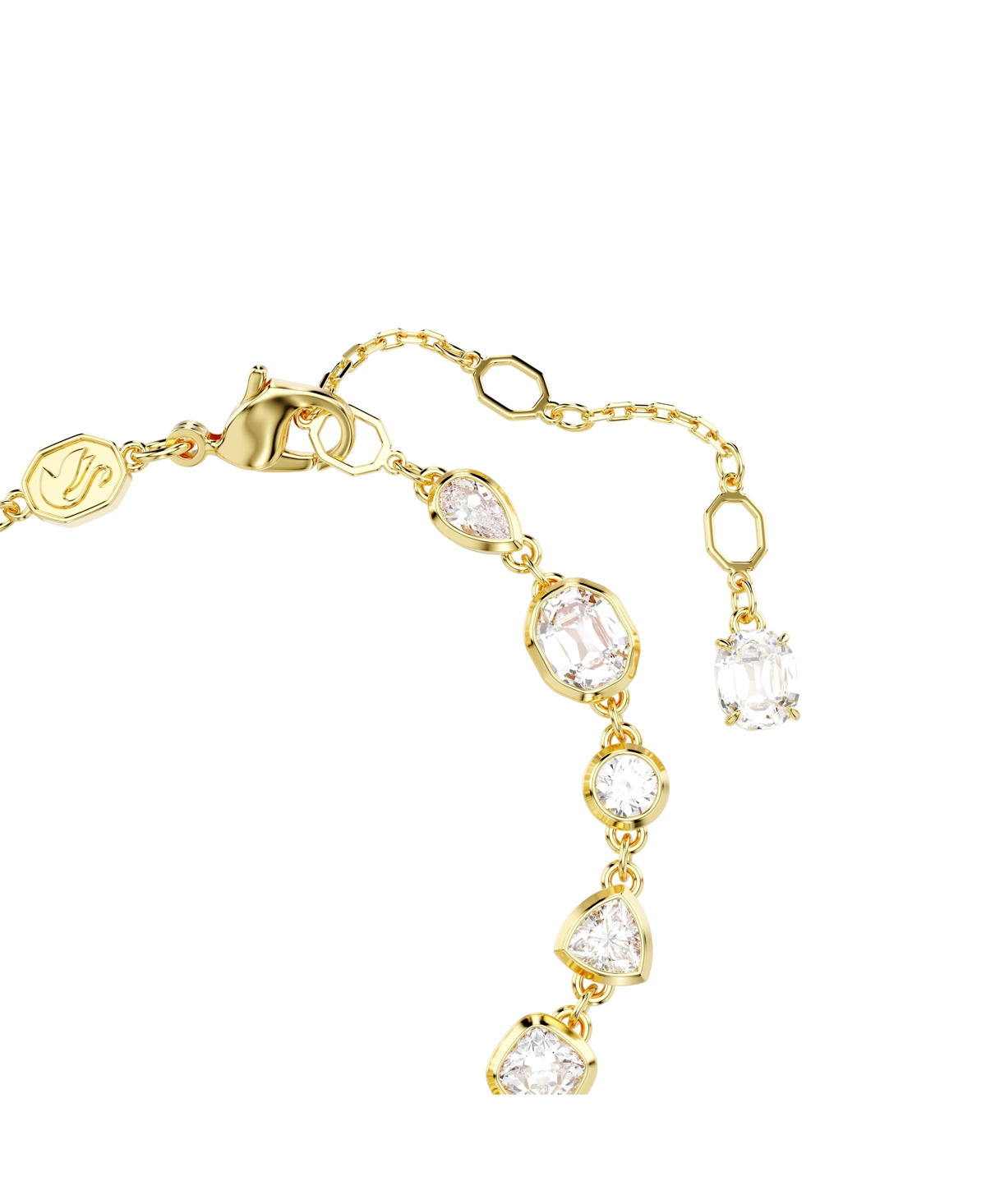 SWAROVSKI IMBER MIXED CUTS WHITE GOLD-TONE PLATED TENNIS BRACELET