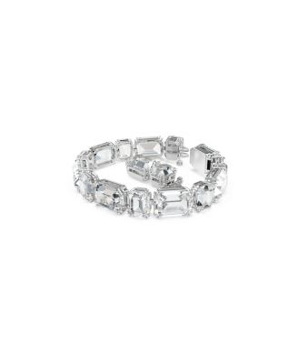 Теннисный браслет Swarovski Millenia в форме восьмиугольника с белым родиевым покрытием