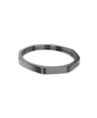 Matrix Baguette Cut Blue Ruthenium Plated Bangle Bracelet