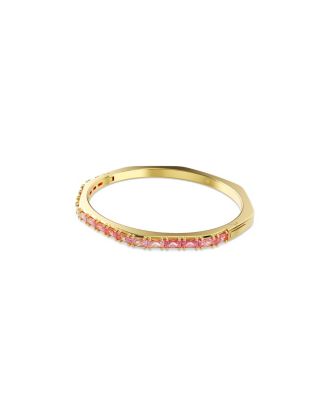 Matrix Baguette Cut Pink Gold-Tone Plated Bangle Bracelet