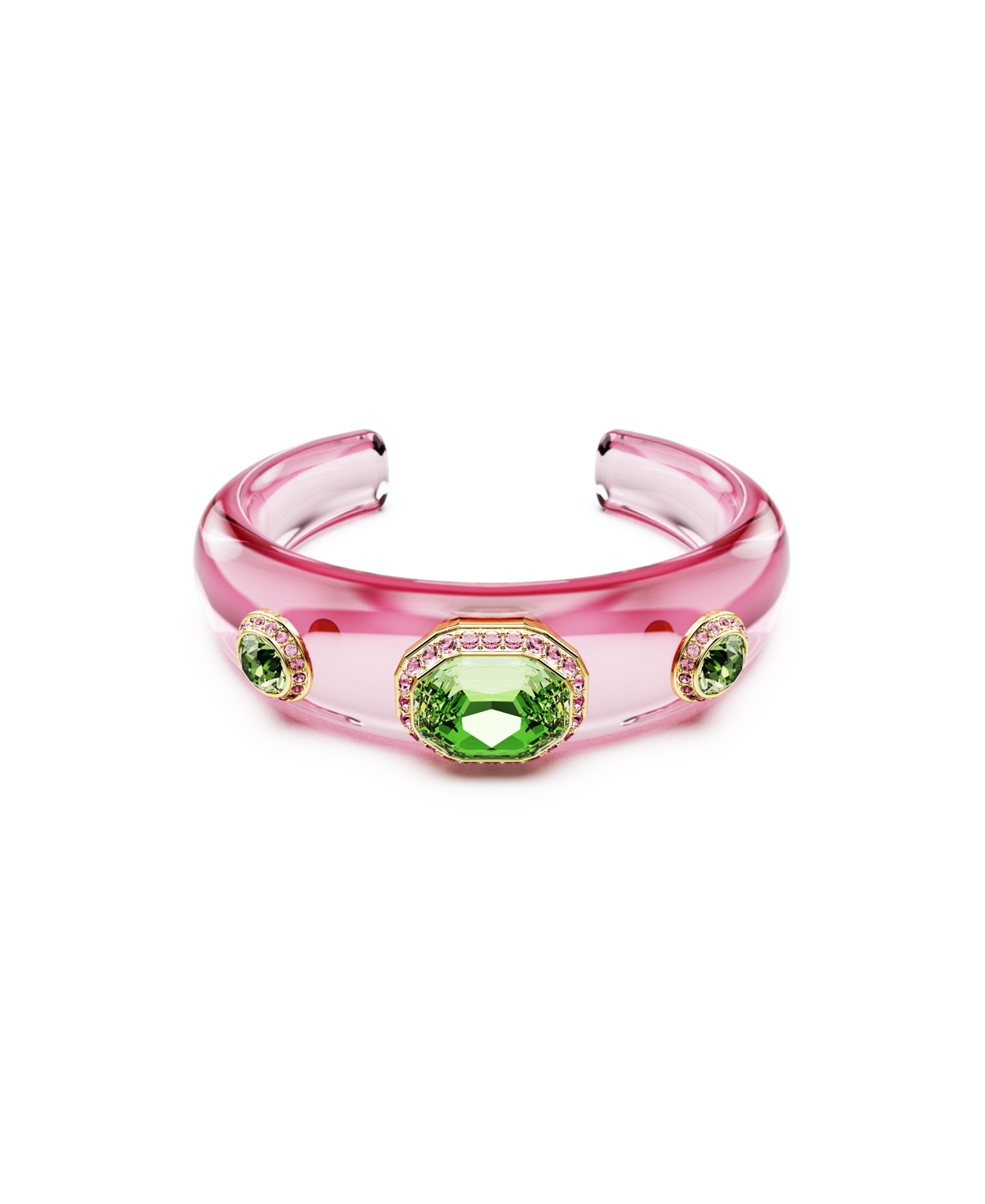 Shop Swarovski Dulcis Mixed Cuts Multicolored Gold-tone Plated Cuff Bracelet