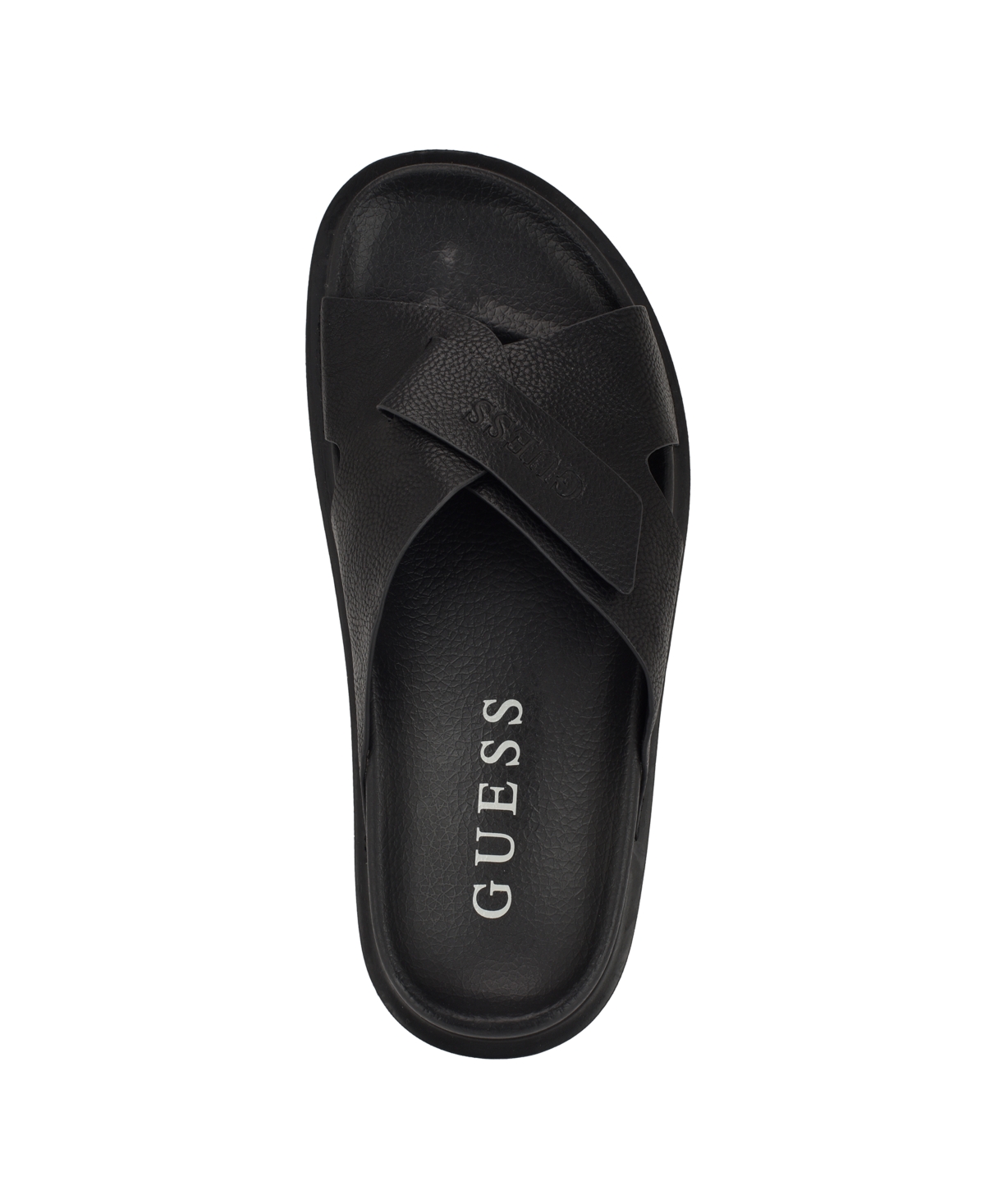 Guess Men's Vaton Strap Detail Slip On Sandals In Black