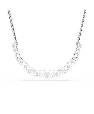 Matrix Gradient of Round Cut White Rhodium Plated Necklace