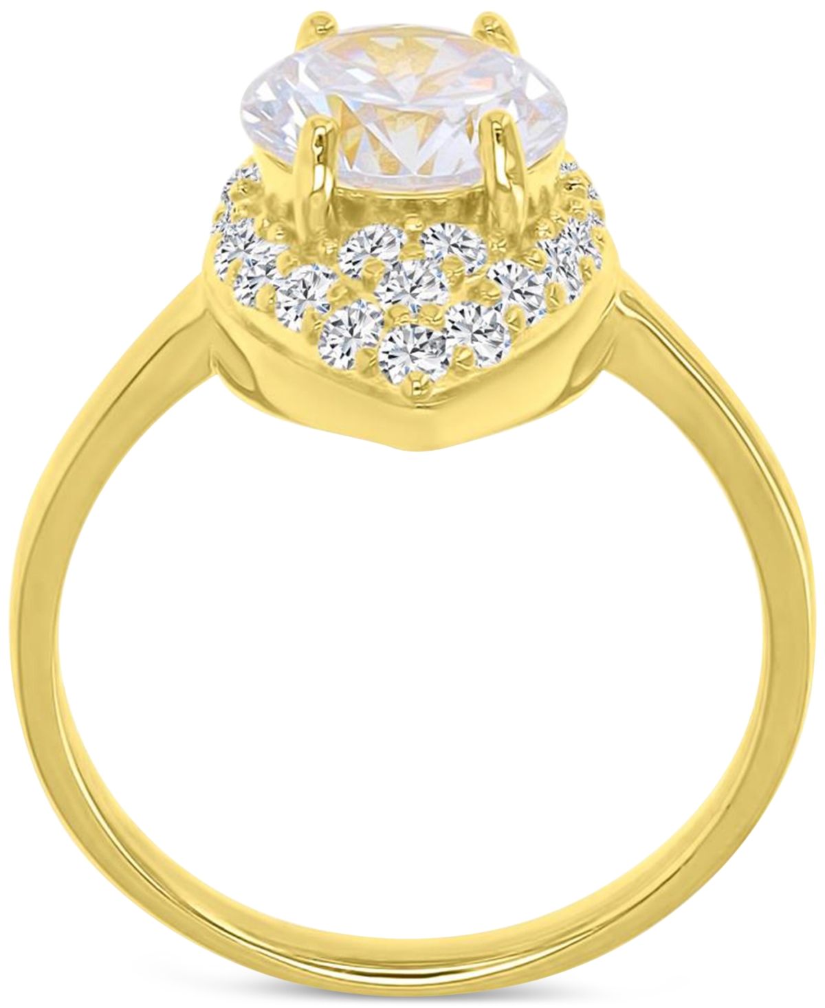 Macy's Cubic Zirconia Marquise Ring (4-3/8 Ct. T.w.) In 14k Gold Over Sterling Silver In Gold