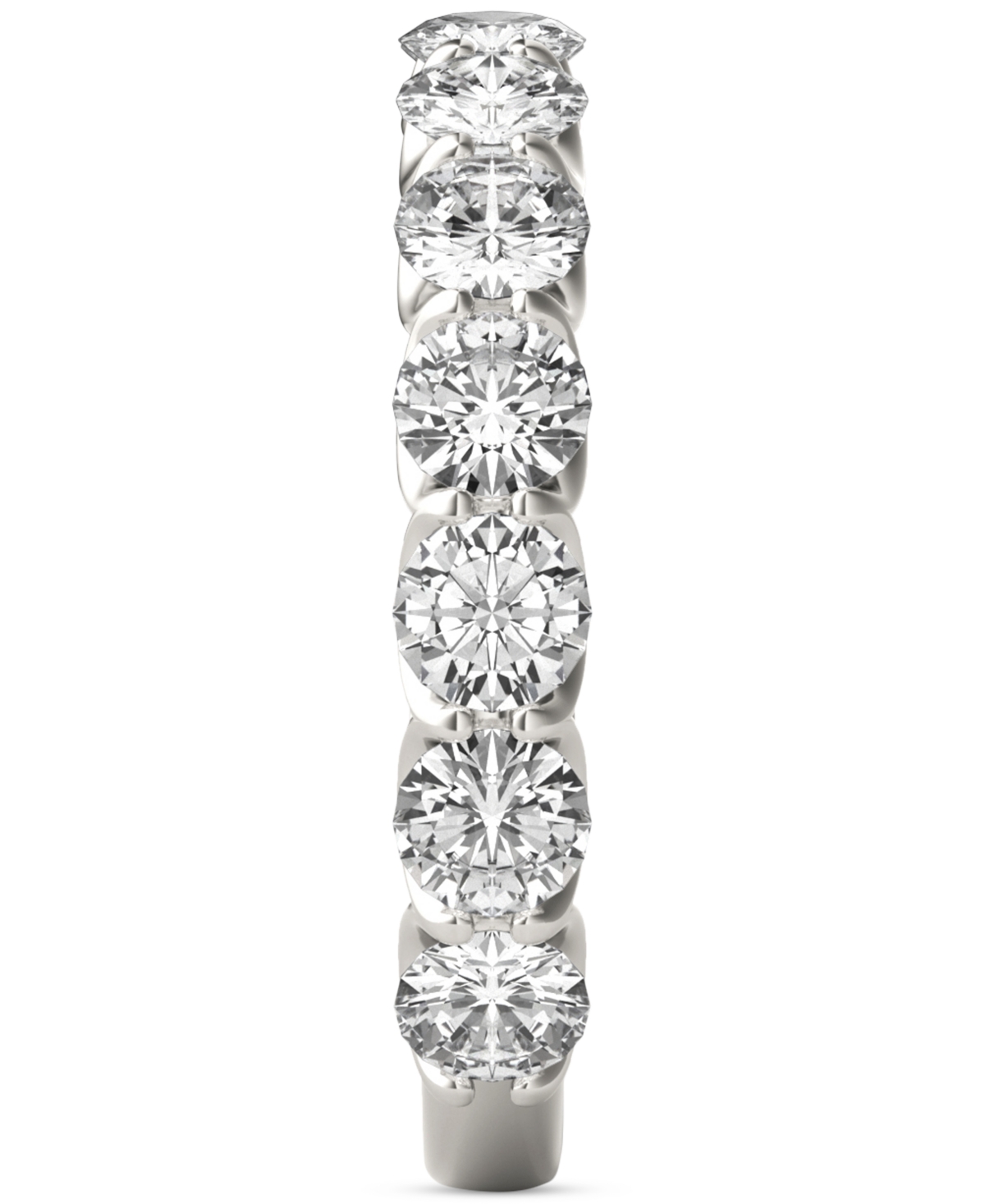 Charles & Colvard Moissanite Trellis Set Wedding Band (1-1/2 Ct. T.w) In 14k White Gold In 14k White Gold