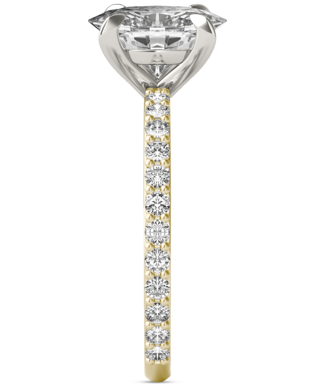 Charles & Colvard Moissanite Classic Basket Solitaire Engagement Ring (2-1/2 Ct. T.w.) In Two-tone 14k Gold In 14k Two Tone