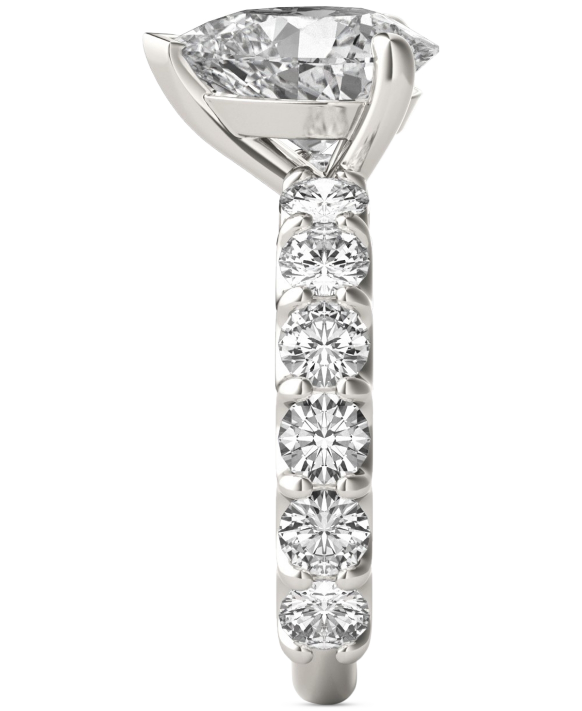 Charles & Colvard Moissanite Solitaire & Trellis-set Side Stone Ring (3-1/2 Ct. T.w.) In 14k White Gold In 14k White Gold